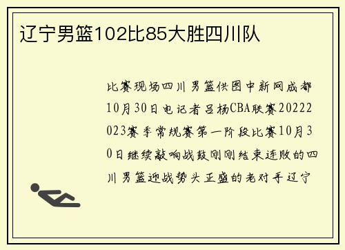 辽宁男篮102比85大胜四川队